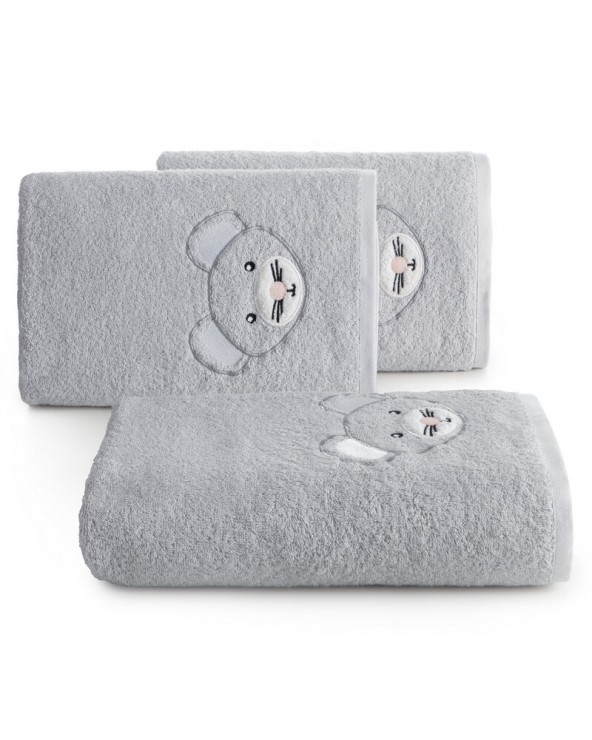 Okrycie kąpielowe bawełniane 100x100 Baby 71 srebrne Eurofirany
