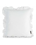 Poszewka velvet z falbaną 45x45 Brenda biała Eurofirany