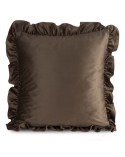 Poszewka velvet z falbaną 45x45 Brenda ciemnobeżowa Eurofirany