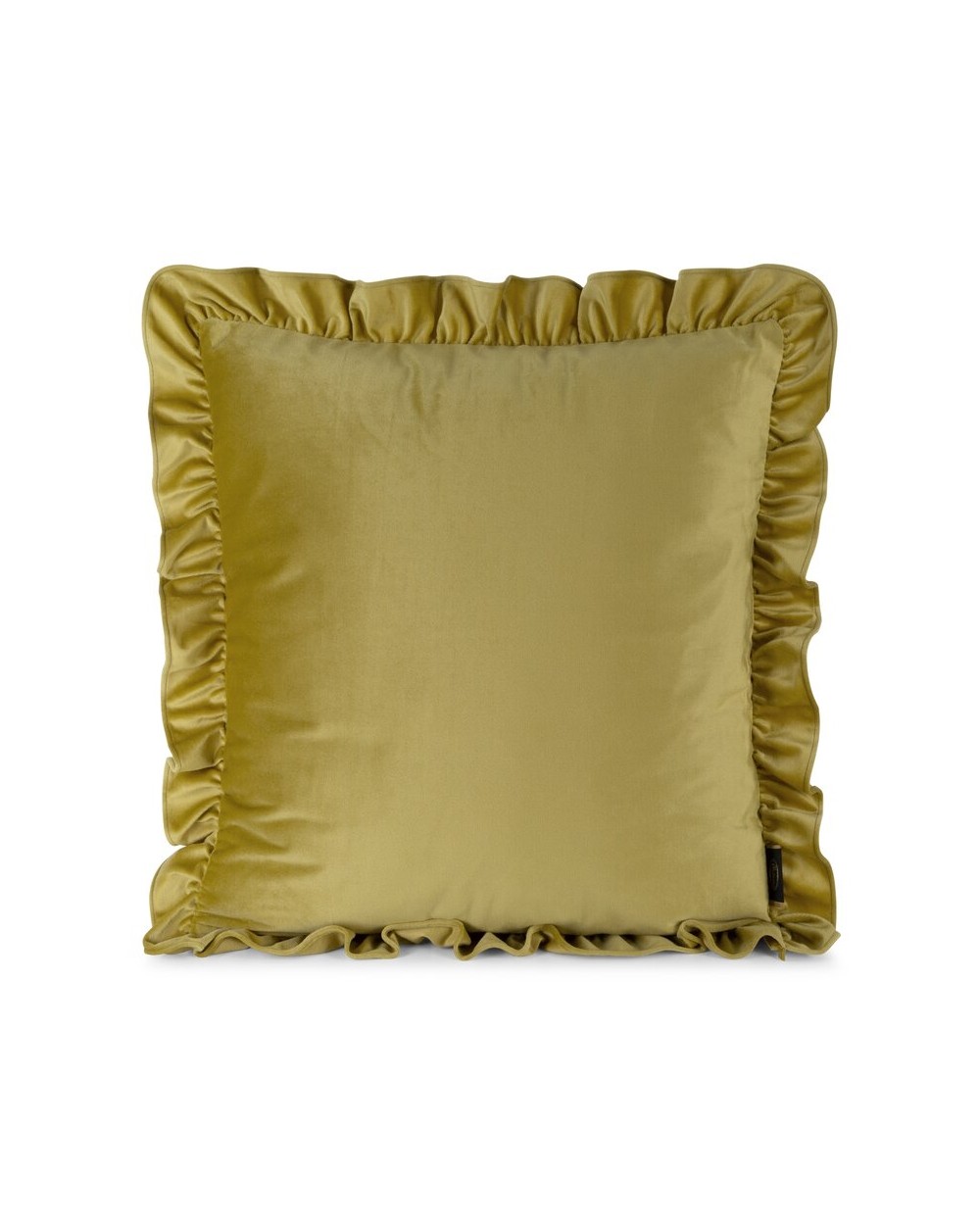 Poszewka velvet z falbaną 45x45 Brenda musztardowa Eurofirany