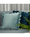 Poszewka velvet z falbaną 45x45 Brenda srebrna Eurofirany