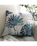 Poszewka velvet 45x45 Malta granatow/srebrna Eurofirany