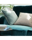 Poszewka velvet 40x40 Mel musztardowa/czarna Eurofirany