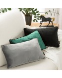 Poduszka dekoracyjna velvet 30x50 Melia czarna Eurofirany