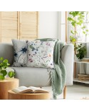Poszewka minky 45x45 Mink 36 biała/zielona Eurofirany