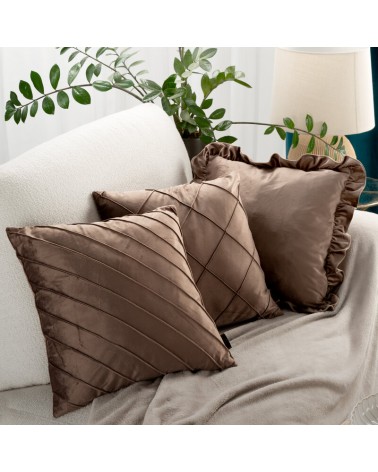 Poszewka velvet 45x45 Nala 2 ciemnobeżowa Eurofirany
