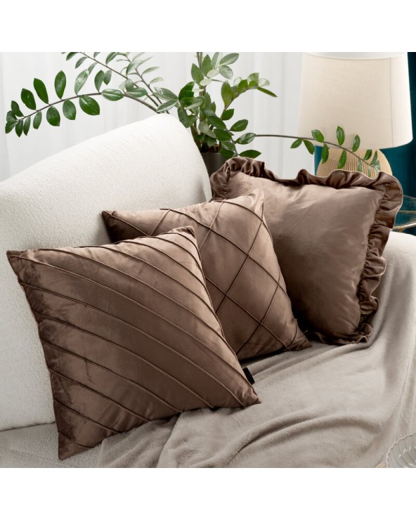 Poszewka velvet 45x45 Nala 3 ciemnobeżowa Eurofirany