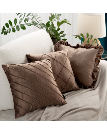 Poszewka velvet 45x45 Nala 3 ciemnobeżowa Eurofirany