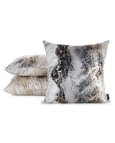 Poszewka velvet 45x45 Sofi srebrna/stalowa Eurofirany