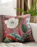 Poszewka velvet 45x45 Velvet 109 ciemnoróżowa/biała Eurofirany