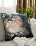 Poszewka velvet 45x45 Velvet 111 kremowa/zielona Eurofirany