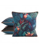 Poszewka velvet 45x45 Velvet 118 turkusowa/czerwona Eurofirany