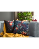 Poszewka velvet 45x45 Velvet 118 turkusowa/czerwona Eurofirany