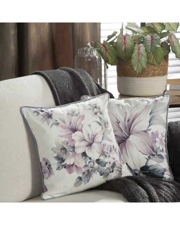 Poszewka velvet 45x45 Velvet 121 kremowa/fioletowa Eurofirany