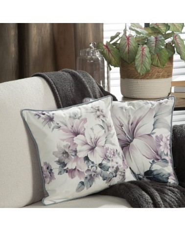 Poszewka velvet 45x45 Velvet 121 kremowa/fioletowa Eurofirany