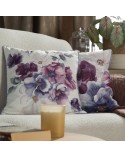 Poszewka velvet 45x45 Velvet 123 kremowa/niebieska Eurofirany