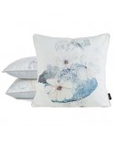 Poszewka velvet 45x45 Velvet 125 kremowa/niebieska Eurofirany