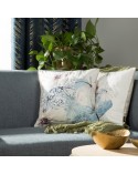 Poszewka velvet 45x45 Velvet 126 niebieska/beżowa Eurofirany