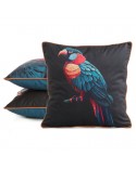 Poszewka velvet 45x45 Velvet 136 czarna/niebieska Eurofirany