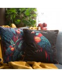 Poszewka velvet 45x45 Velvet 136 czarna/niebieska Eurofirany