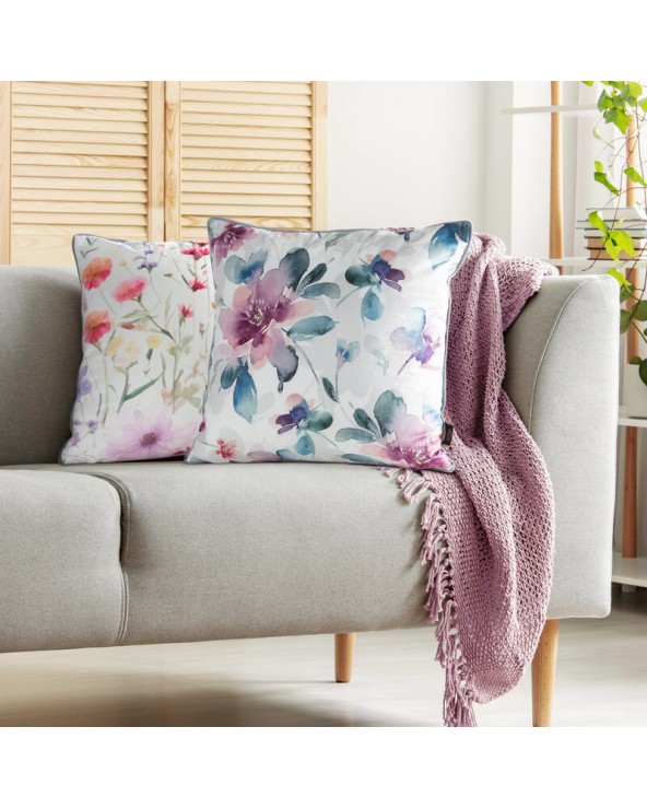 Poszewka velvet 45x45 Velvet 152 biała/różowa Eurofirany