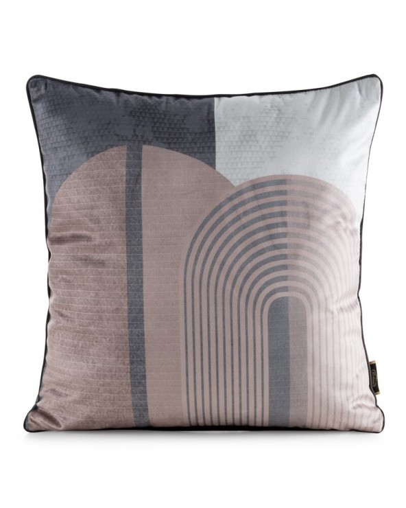 Poszewka velvet 45x45 Velvet 163 beżowa/brązowa Eurofirany