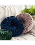 Poduszka dekoracyjna okrągła velvet 40cm Velvet 95E granatowa Eurofirany