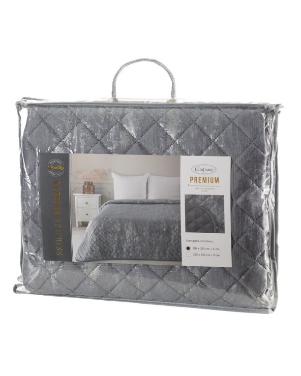 Narzuta velvet 220x240 Blink 3 stalowa/srebrna Eurofirany