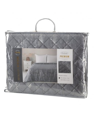 Narzuta velvet 220x240 Blink 3 stalowa/srebrna Eurofirany