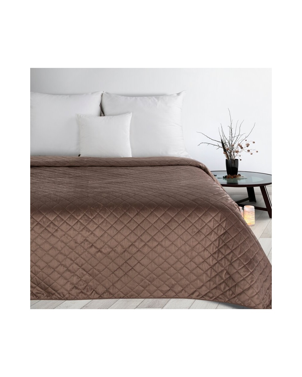 Narzuta velvet 220x240 Luiz 5 ciemnobeżowa Eurofirany