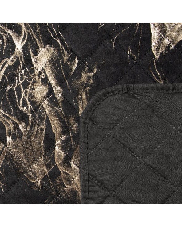 Narzuta velvet 170x210 Luiz 6 czarna/złota Eurofirany