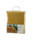 Narzuta velvet 200x220 Luiz 3 musztardowa Eurofirany