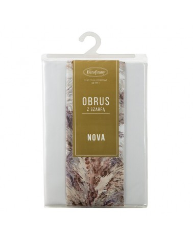 Obrus 140x260 z bieżnikiem 33x260 Anita biały kpl 2 szt Eurofirany