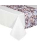 Obrus 140x260 z bieżnikiem 33x260 Anita biały kpl 2 szt Eurofirany