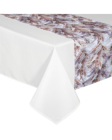 Obrus 140x260 z bieżnikiem 33x260 Anita biały kpl 2 szt Eurofirany