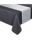 Obrus 140x260 z bieżnikiem 33x260 Anita stalowy kpl 2 szt Eurofirany