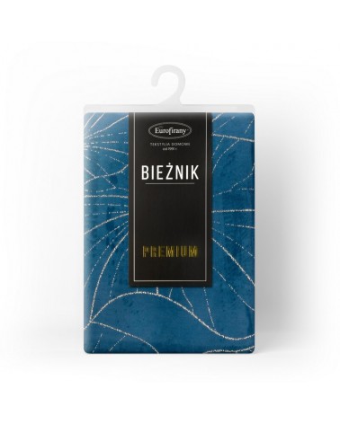 Bieżnik welwetowy 35x140 Blink 18 granatowy Eurofirany