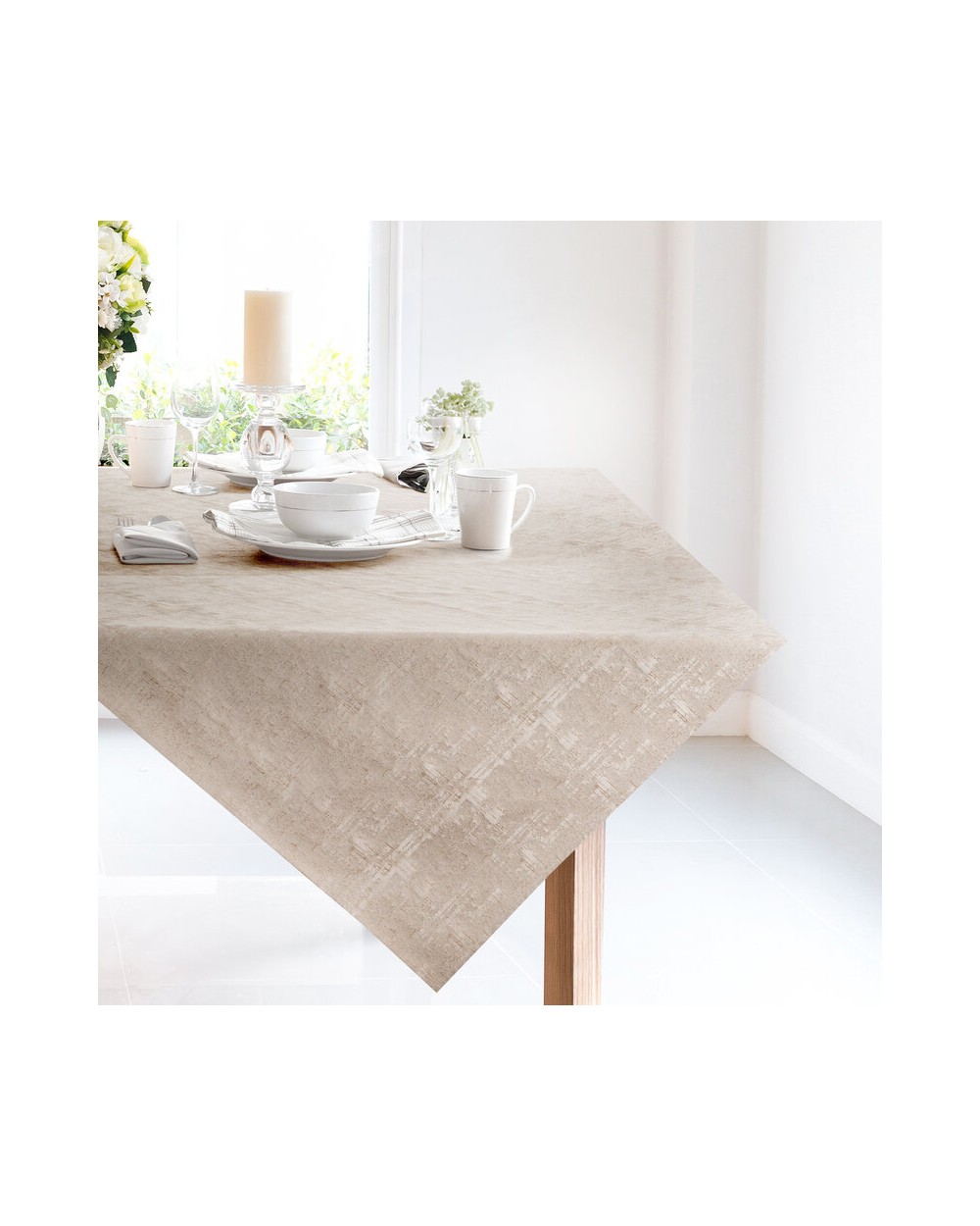 Obrus z bawełną 85x85 Colette beżowy Eurofirany