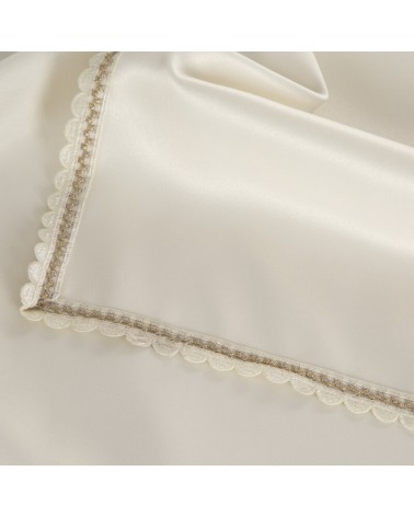 Obrus z koronką 140x220 Lace kremowy/szampański Eurofirany