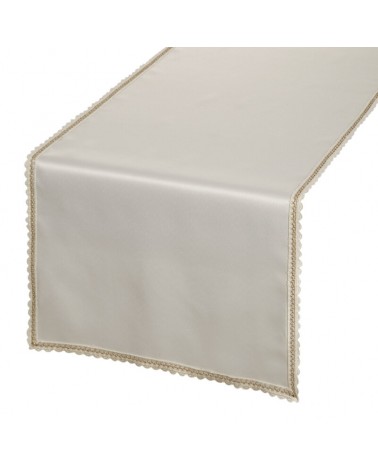 Bieżnik z koronką 40x140 Lace kremowy/szampański Eurofirany