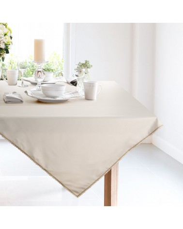 Obrus z koronką 85x85 Lace kremowy/szampański Eurofirany