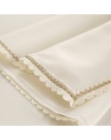 Obrus z koronką 85x85 Lace kremowy/szampański Eurofirany