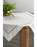 Obrus z lnem 85x85 Natu 9 naturalny/brązowy Eurofirany