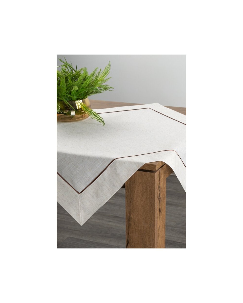 Obrus z lnem 85x85 Natu 9 naturalny/brązowy Eurofirany