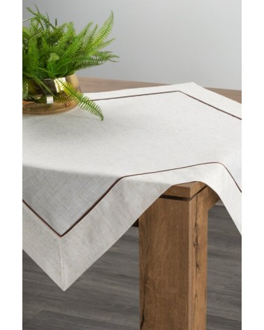 Obrus z lnem 85x85 Natu 9 naturalny/brązowy Eurofirany