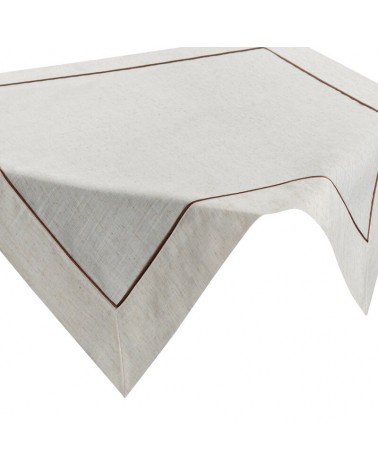 Obrus z lnem 85x85 Natu 9 naturalny/brązowy Eurofirany