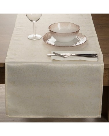 Bieżnik błyszczący 40x140 Sparkle kremowy/złoty Eurofirany