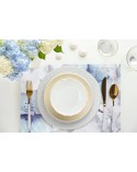 Serwetka 30x40 Velvet kpl 4 szt kremowa/niebieska Eurofirany