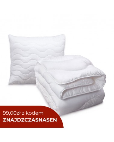Kołdra i poduszka dla studenta mikrofibra 140x200 + 50x60 zestaw Basic