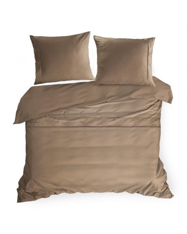 Pościel makosatyna 200x220 + 2x70x80cm Elegant 1E jasnobrązowa Eurofirany